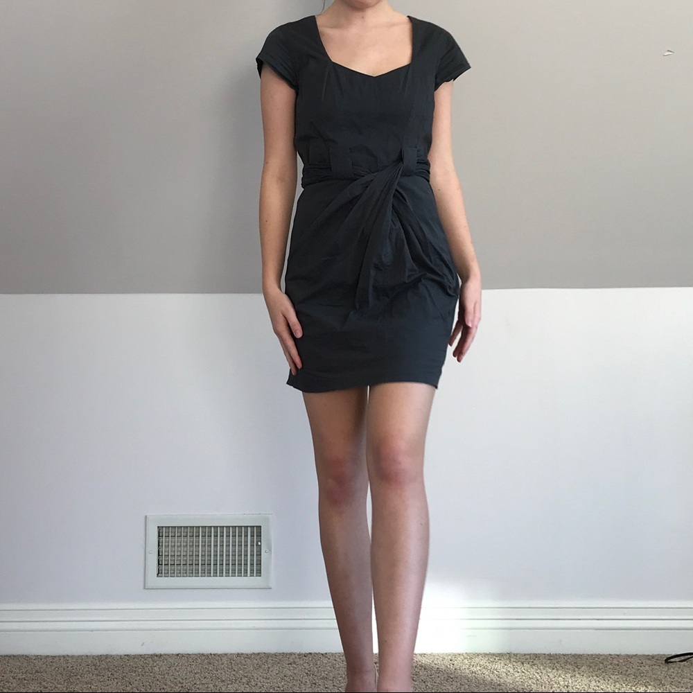 All Saints Alia Dress in Blue/Grey Color